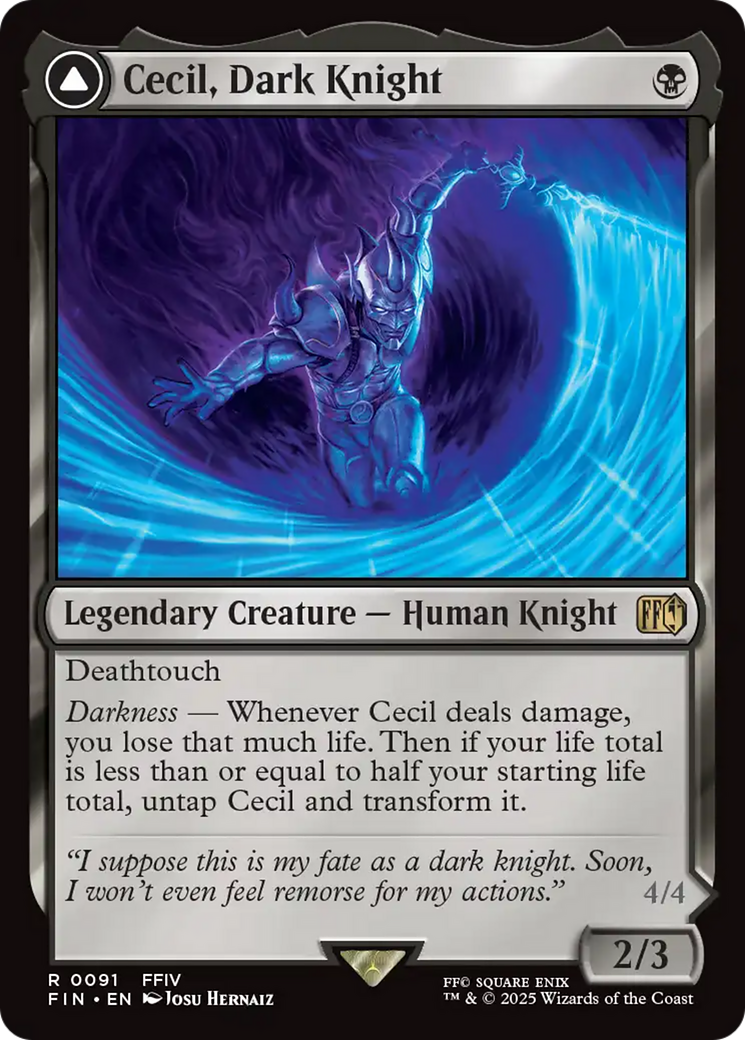 Cecil, Dark Knight // Cecil, Redeemed Paladin (FIN-091) - Universes Beyond: FINAL FANTASY