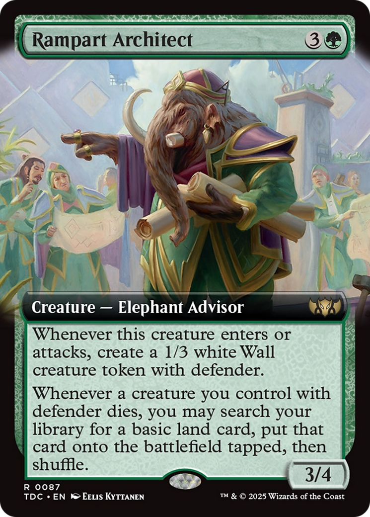 Rampart Architect (Extended Art) (TDC-087) - Commander: Tarkir: Dragonstorm