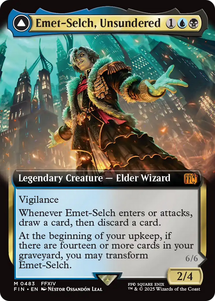 Emet-Selch, Unsundered // Hades, Sorcerer of Eld (Extended Art) (FIN-483) - Universes Beyond: FINAL FANTASY