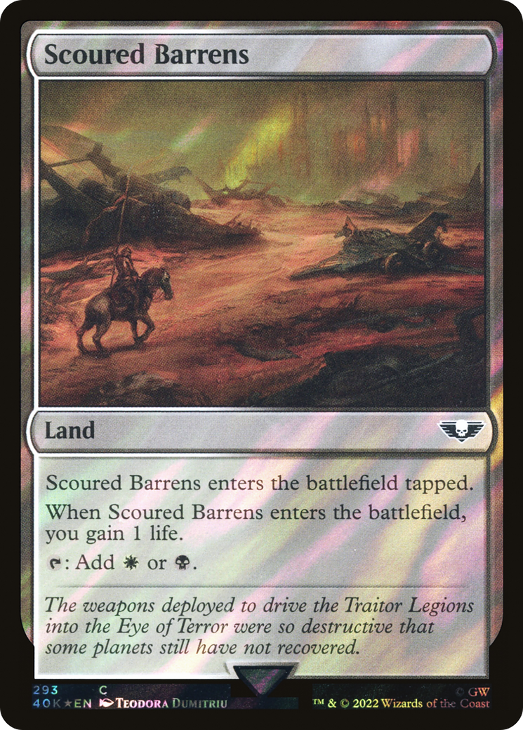 Scoured Barrens (Surge Foil) [Universes Beyond: Warhammer 40,000]