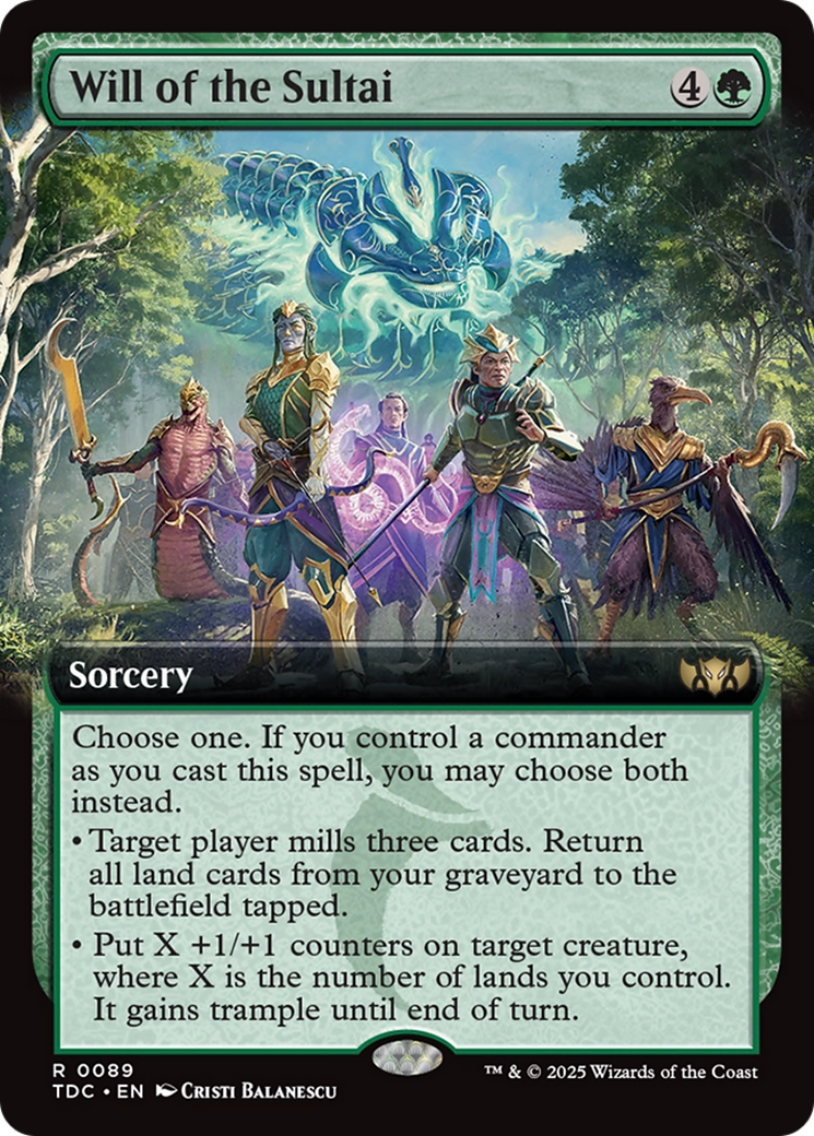 Will of the Sultai (Extended Art) (TDC-089) - Commander: Tarkir: Dragonstorm