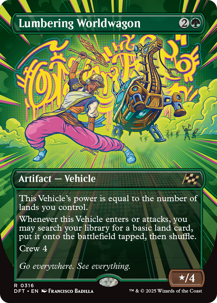 Lumbering Worldwagon (Borderless) (-316) - Aetherdrift Foil