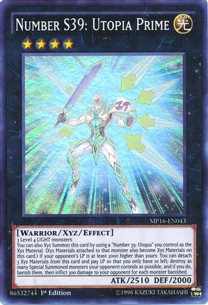 Number S39: Utopia Prime [MP16-EN043] Super Rare