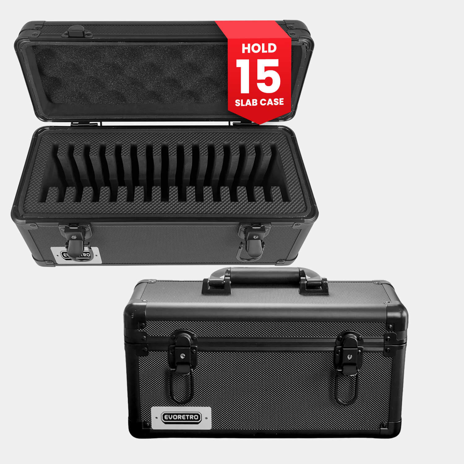 EVORETRO Graded Card Storage Case 15-Slot | Black