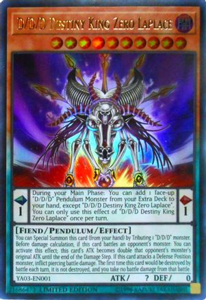 D/D/D Destiny King Zero Laplace [YA03-EN001] Ultra Rare