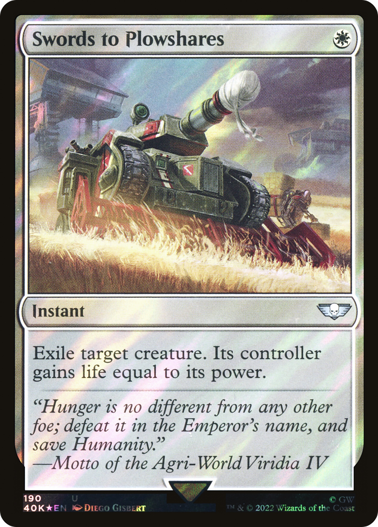 Swords to Plowshares (Surge Foil) [Universes Beyond: Warhammer 40,000]