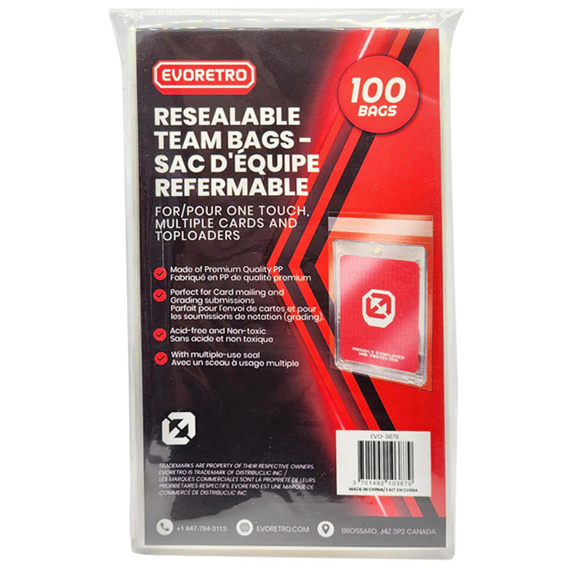 EVORETRO - Team Bag Resealable - Clear - 100ct