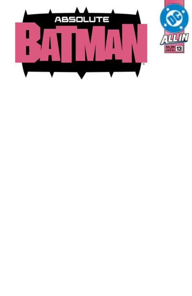 Absolute Batman #13 Cover G Blank Card Stock Variant