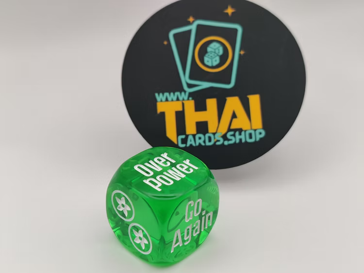 Flesh and Blood Dice - Single Green - Clear - Tunic/Go Again/Dominate/Over Power - 20mm