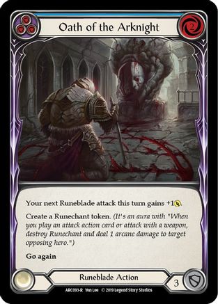 Oath of the Arknight (Blue) [U-ARC093] (Arcane Rising Unlimited)  Unlimited Rainbow Foil