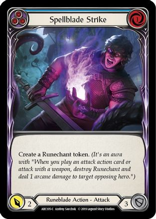 Spellblade Strike (Blue) [U-ARC105] (Arcane Rising Unlimited)  Unlimited Rainbow Foil