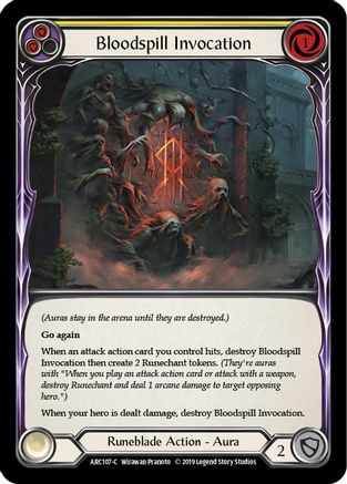 Bloodspill Invocation (Yellow) [ARC107-C] (Arcane Rising)  1st Edition Rainbow Foil