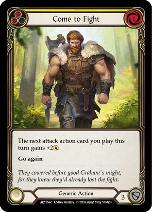 Come to Fight (Yellow) [U-ARC204] (Arcane Rising Unlimited)  Unlimited Rainbow Foil