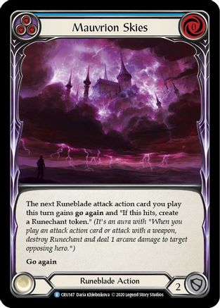 Mauvrion Skies (Blue) [CRU147] (Crucible of War)  1st Edition Rainbow Foil