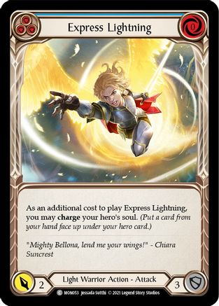 Express Lightning (Blue) [MON053-RF] (Monarch)  1st Edition Rainbow Foil