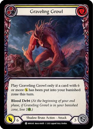 Graveling Growl (Yellow) [MON145] (Monarch)  1st Edition Normal