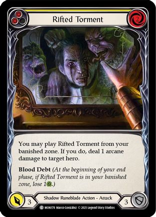Rifted Torment (Yellow) [U-MON178-RF] (Monarch Unlimited)  Unlimited Rainbow Foil
