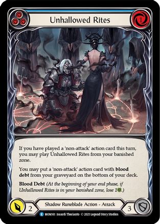 Unhallowed Rites (Blue) [U-MON161] (Monarch Unlimited)  Unlimited Normal