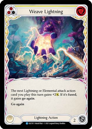 Weave Lightning (Yellow) [ELE181] (Tales of Aria)  1st Edition Rainbow Foil