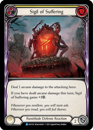 Sigil of Suffering (Yellow) [ELE228] (Tales of Aria)  1st Edition Rainbow Foil