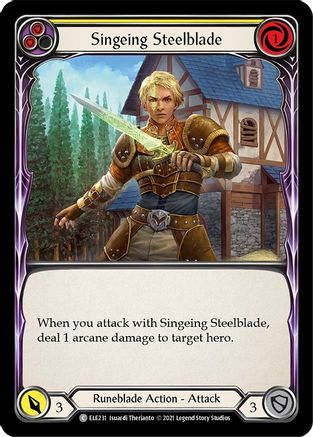 Singeing Steelblade (Yellow) [U-ELE231] (Tales of Aria Unlimited)  Unlimited Rainbow Foil