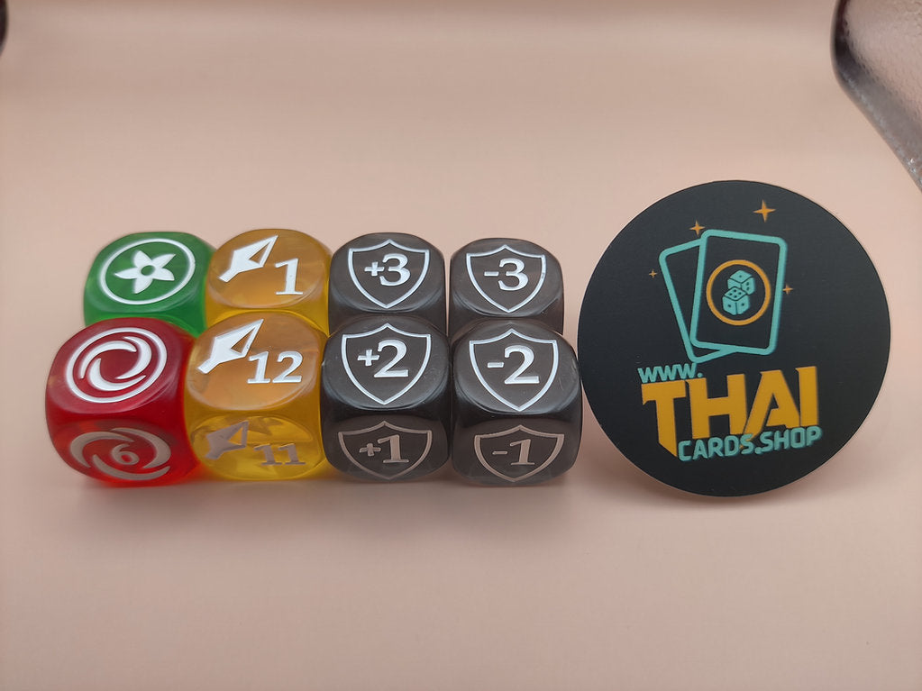 Flesh and Blood Dice Set - Clear (White Ink Damage) - 20mm