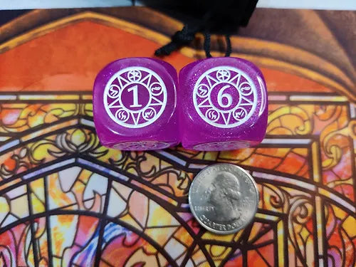 Flesh and Blood Dice Pair - Runechants (Glitter) - 25mm