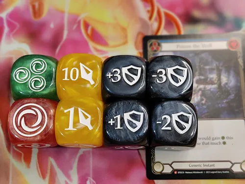 Flesh and Blood Dice Set - Marble (White Ink Damage) - 25mm
