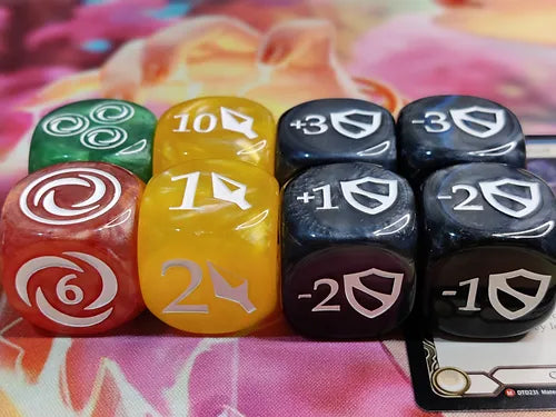 Flesh and Blood Dice Set - Marble (White Ink Damage) - 25mm