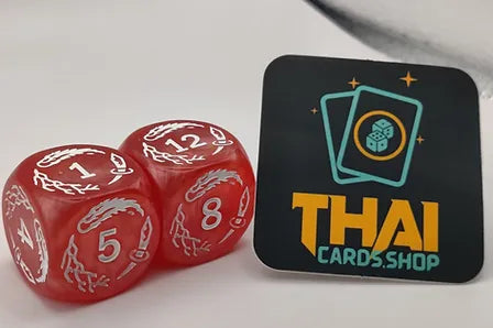 Flesh and Blood Dice Pair - Arcane Counter - MARBLE - Red - 25mm