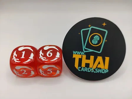 Flesh and Blood Dice Pair - Arcane Counter - CLEAR- Red - 20mm