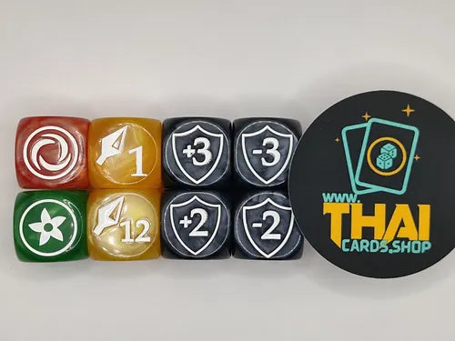 Flesh and Blood Dice Set - Marble (White Ink Damage) - 20mm