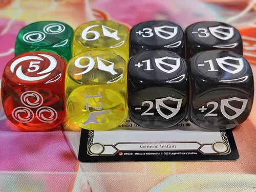 Flesh and Blood Dice Set - Clear (White Ink Damage) - 25mm