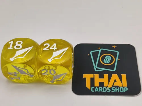 Flesh and Blood Dice Set - Yellow - Clear - High Attack - 20mm
