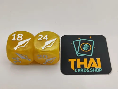 Flesh and Blood Dice Set - Yellow - Marble - High Attack - 20mm