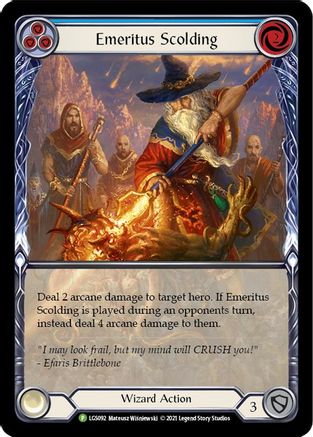 Emeritus Scolding (Blue Extended Art) [LGS092] (Promo)  Rainbow Foil