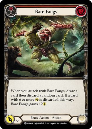 Bare Fangs (Red) [RVD011] (Classic Battles: Rhinar vs Dorinthea)