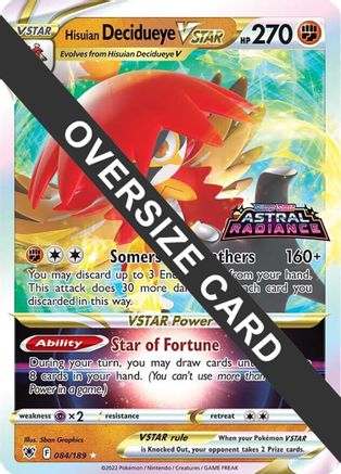 Hisuian Decidueye VSTAR (084/189) (Jumbo Card) [Sword & Shield: Astral Radiance]
