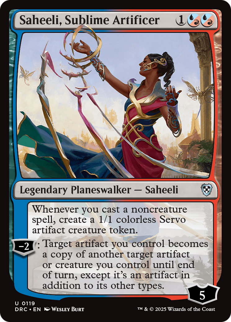 Saheeli, Sublime Artificer (-119) - Commander: Aetherdrift