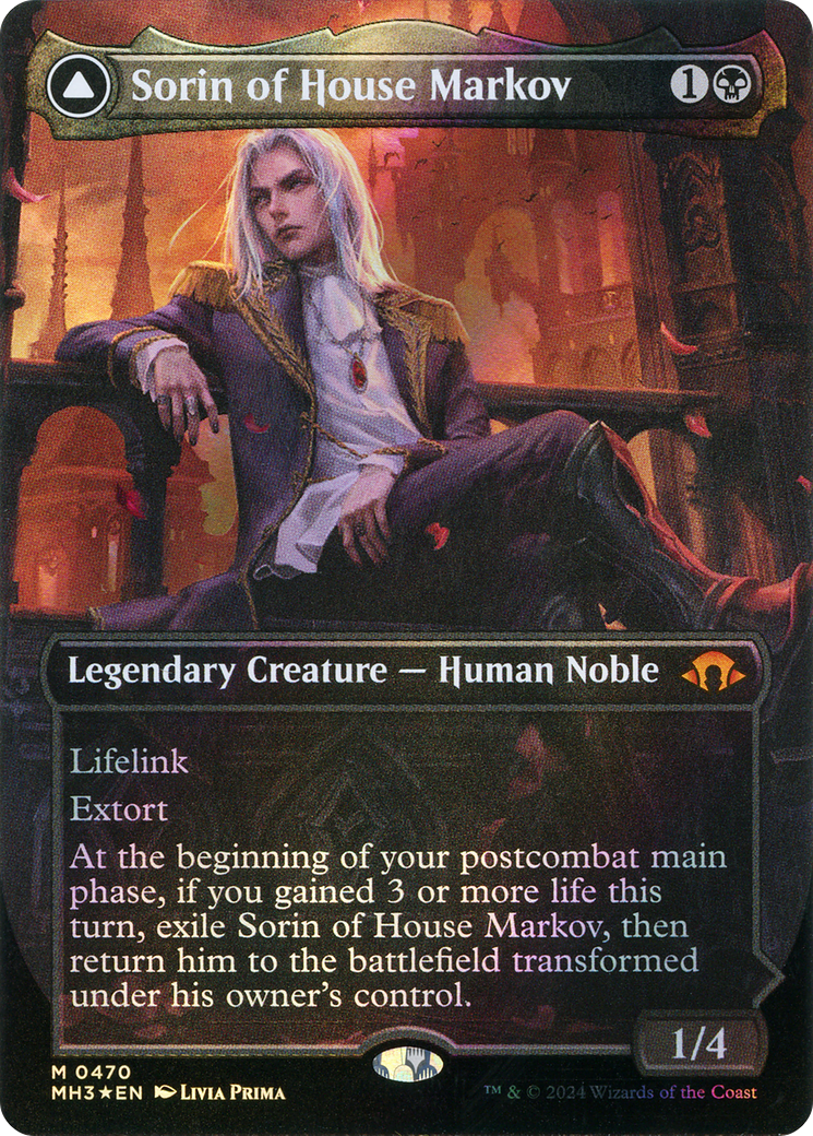 Sorin of House Markov // Sorin, Ravenous Neonate (Borderless) (Textured Foil) [Modern Horizons 3]