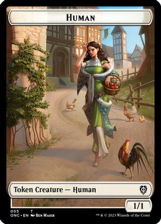 Human // Spirit Double-sided Token (ONC-) - Commander: Phyrexia: All Will Be One
