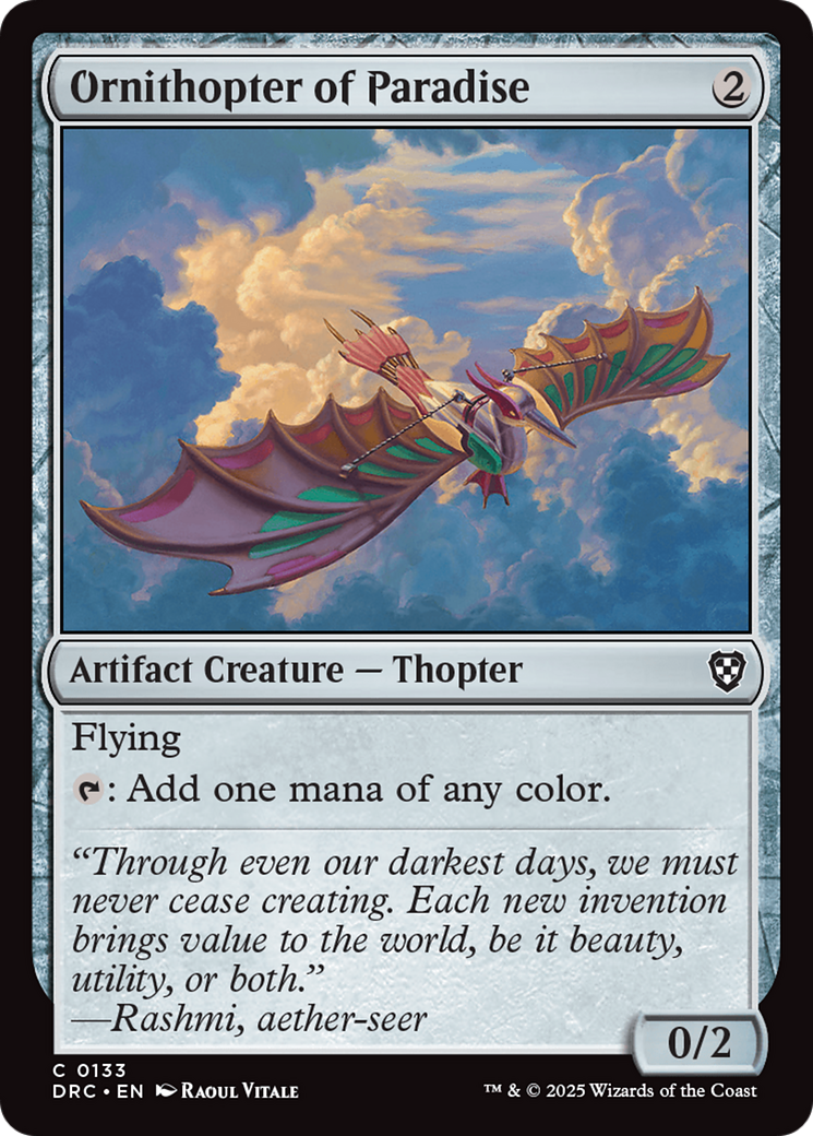 Ornithopter of Paradise (-133) - Commander: Aetherdrift