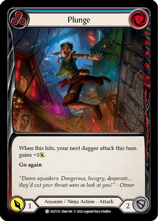 Plunge (Blue) [OUT153] (Outsiders)  Rainbow Foil