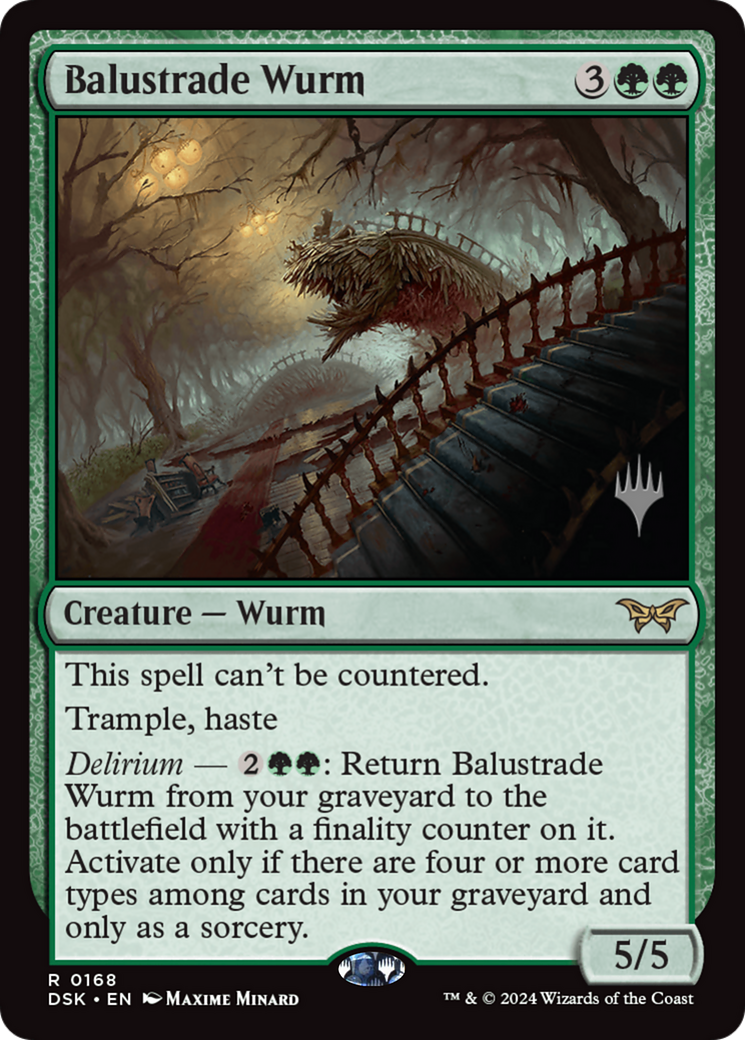 Balustrade Wurm [Duskmourn: House of Horror Promos]