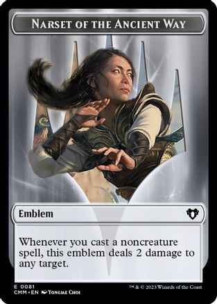Emblem - Narset of the Ancient Way // Wizard Double-Sided Token (CMM-81 // 71) - Commander Masters