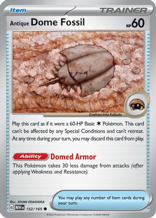 Antique Dome Fossil (152/165) [Scarlet & Violet: 151]