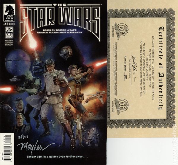 Df The Star Wars #1 Mayhew Signed Cover Silver Signed Copy