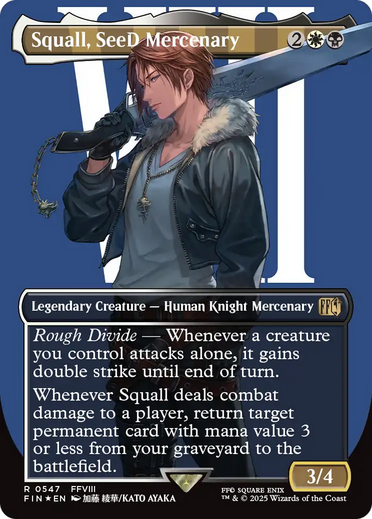 Squall, SeeD Mercenary (Borderless) (Surge Foil) (FIN-547) - FINAL FANTASY