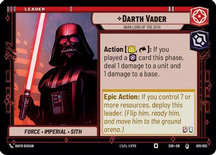 Darth Vader - Dark Lord of the Sith (Prerelease Promo) (001/002) [Spark of Rebellion Promos]