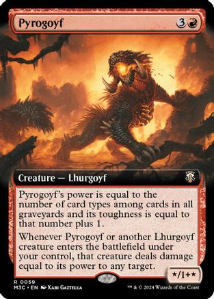 Pyrogoyf (Extended Art) (Ripple Foil) (M3C-059) - Commander: Modern Horizons 3 Foil